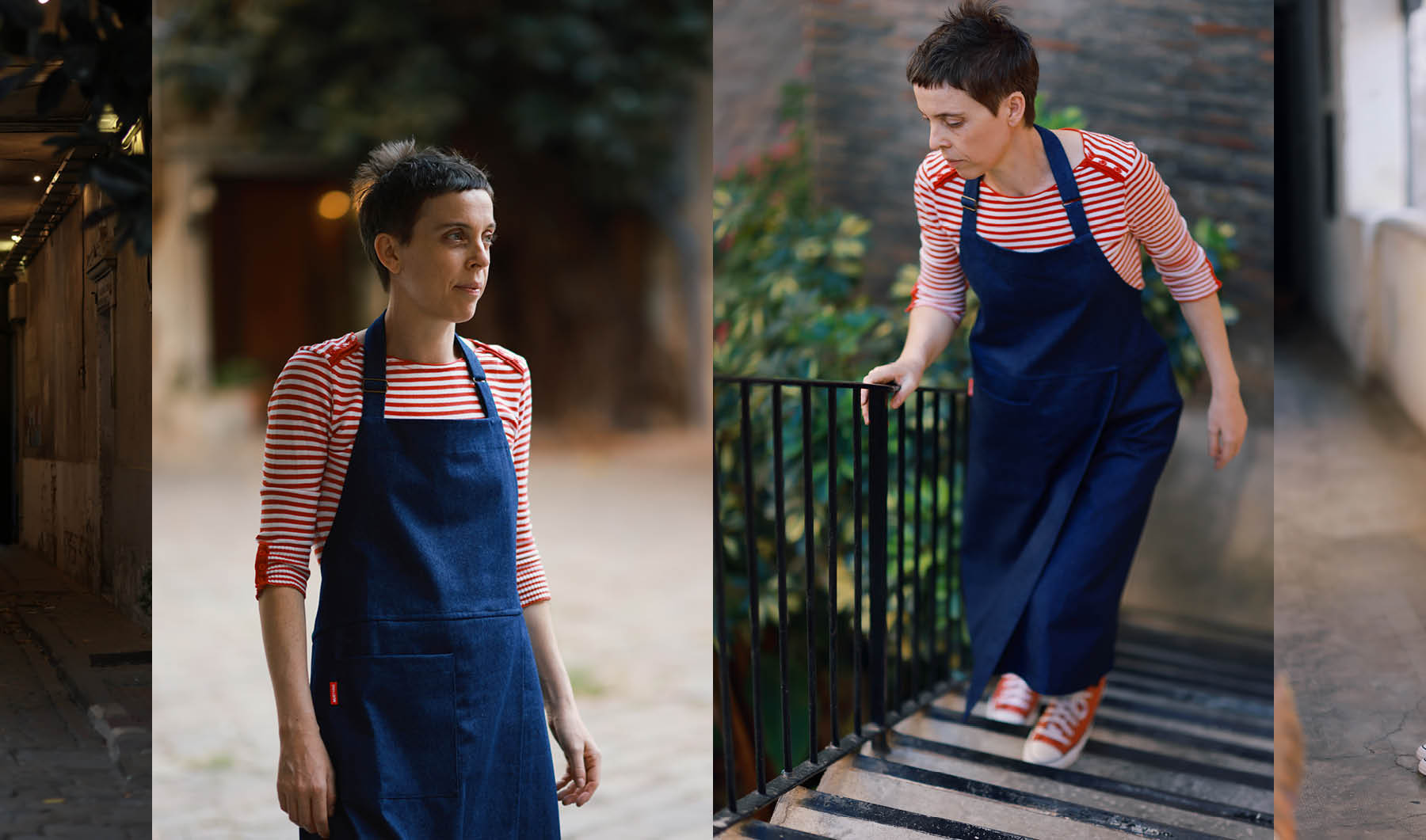 Mudthing  Delantal en tela tejana, diseño original