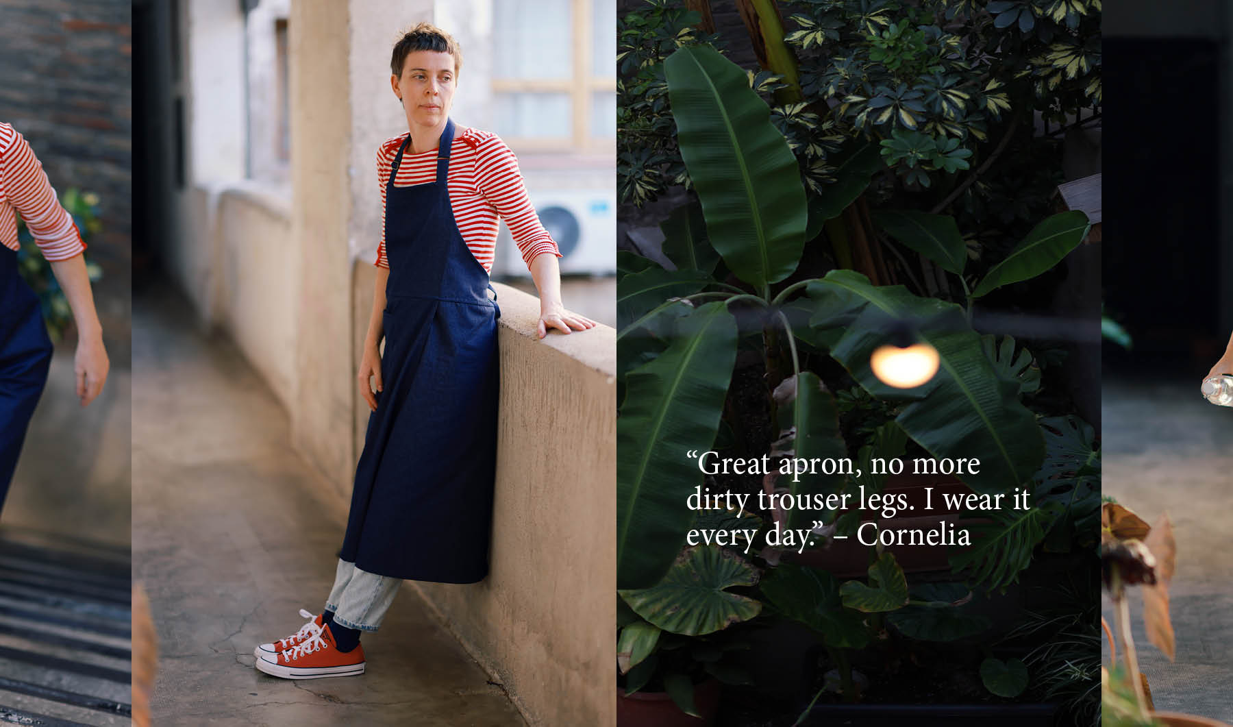 Mudthing  Delantal en tela tejana, diseño original