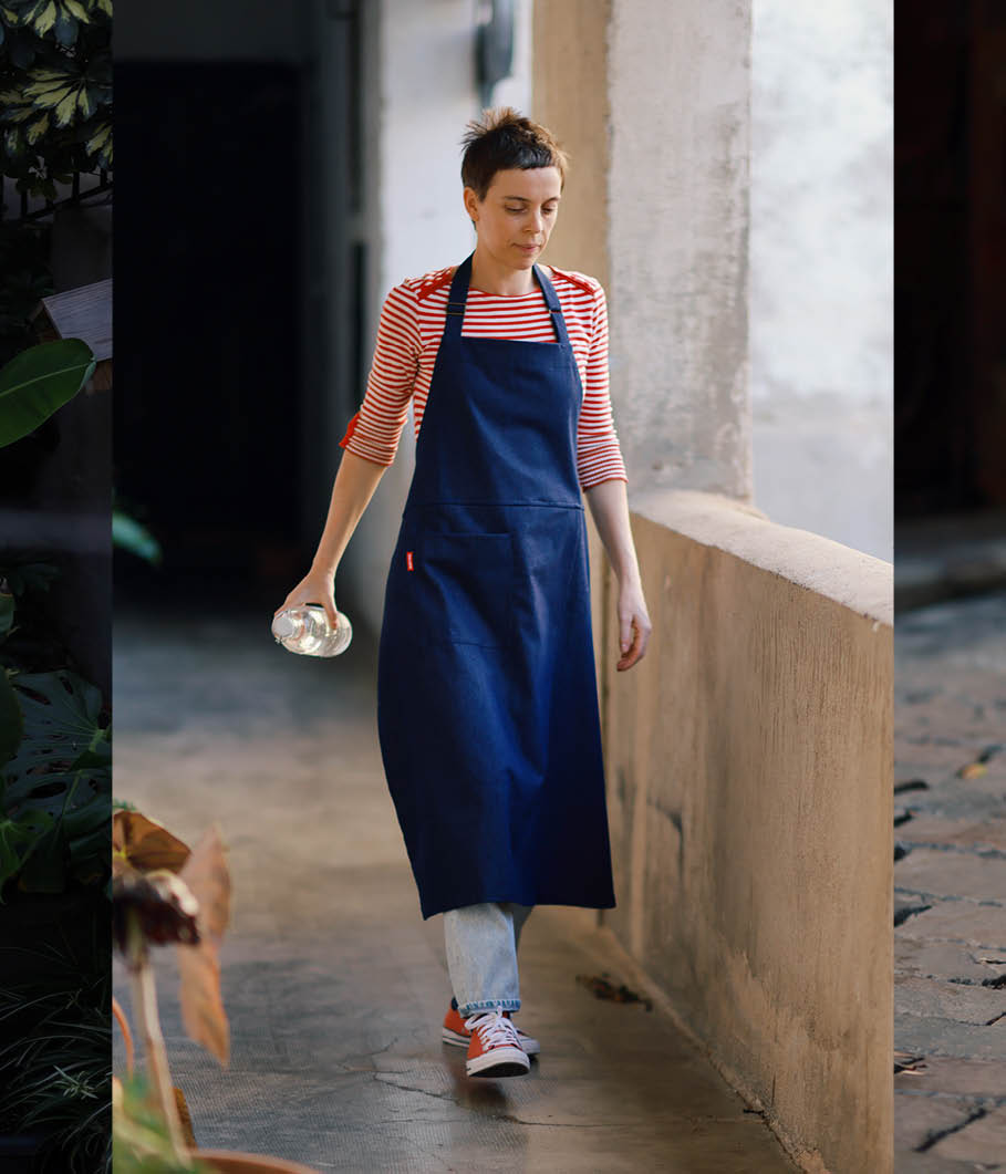 Mudthing  Delantal en tela tejana, diseño original