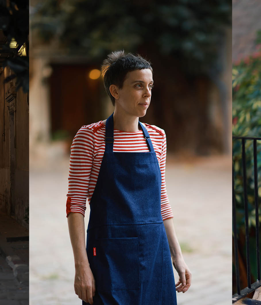 Mudthing  Delantal en tela tejana, diseño original