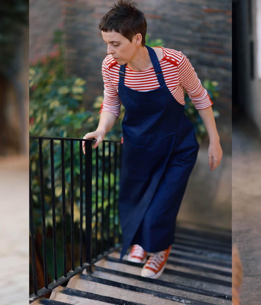 Mudthing  Delantal en tela tejana, diseño original