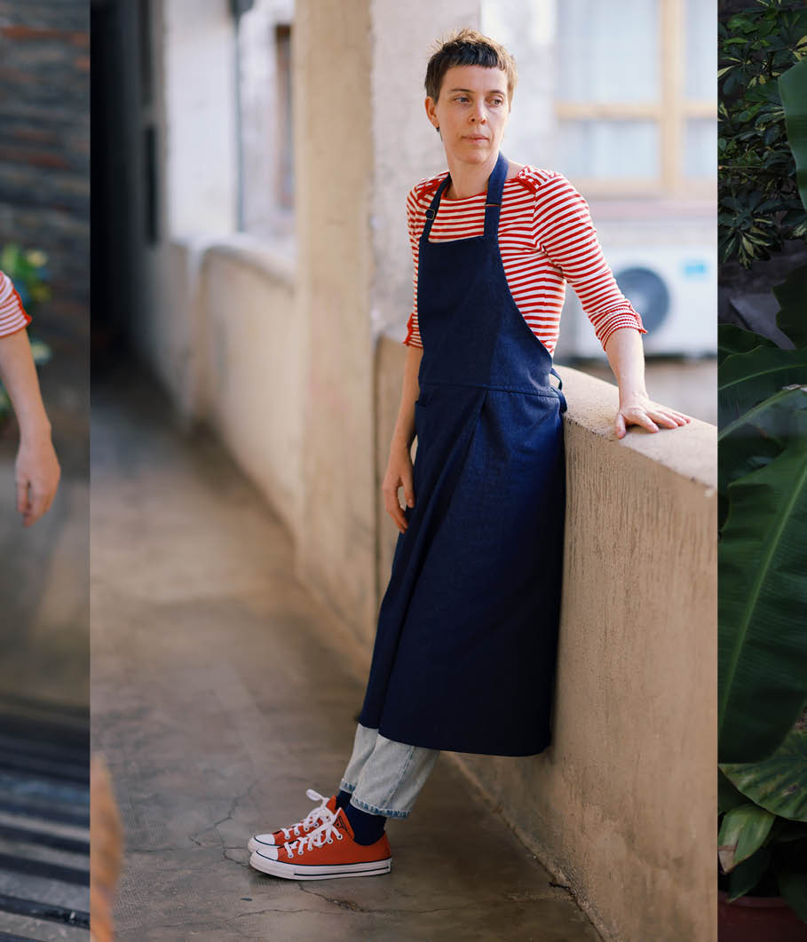 Mudthing  Delantal en tela tejana, diseño original