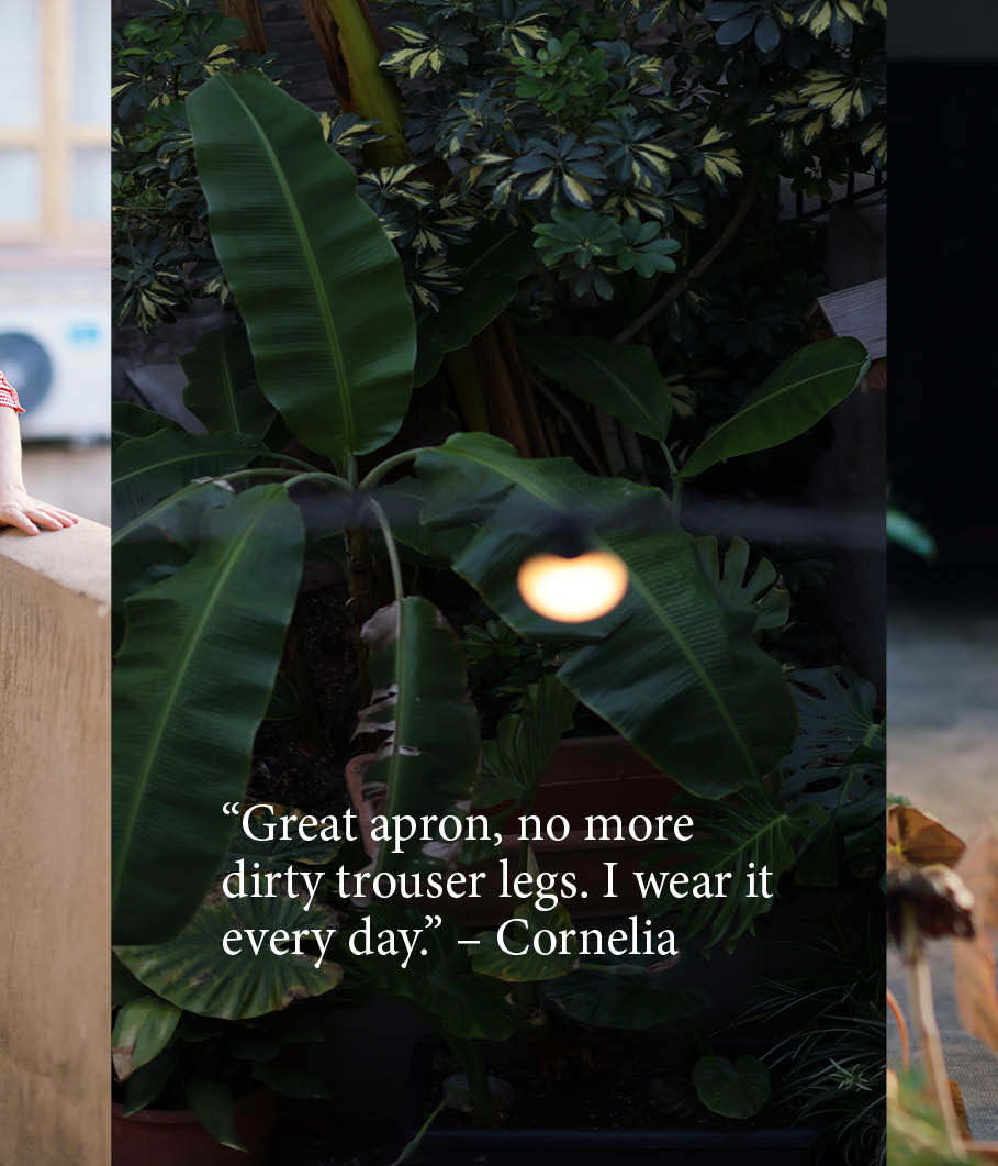 Mudthing  Delantal en tela tejana, diseño original