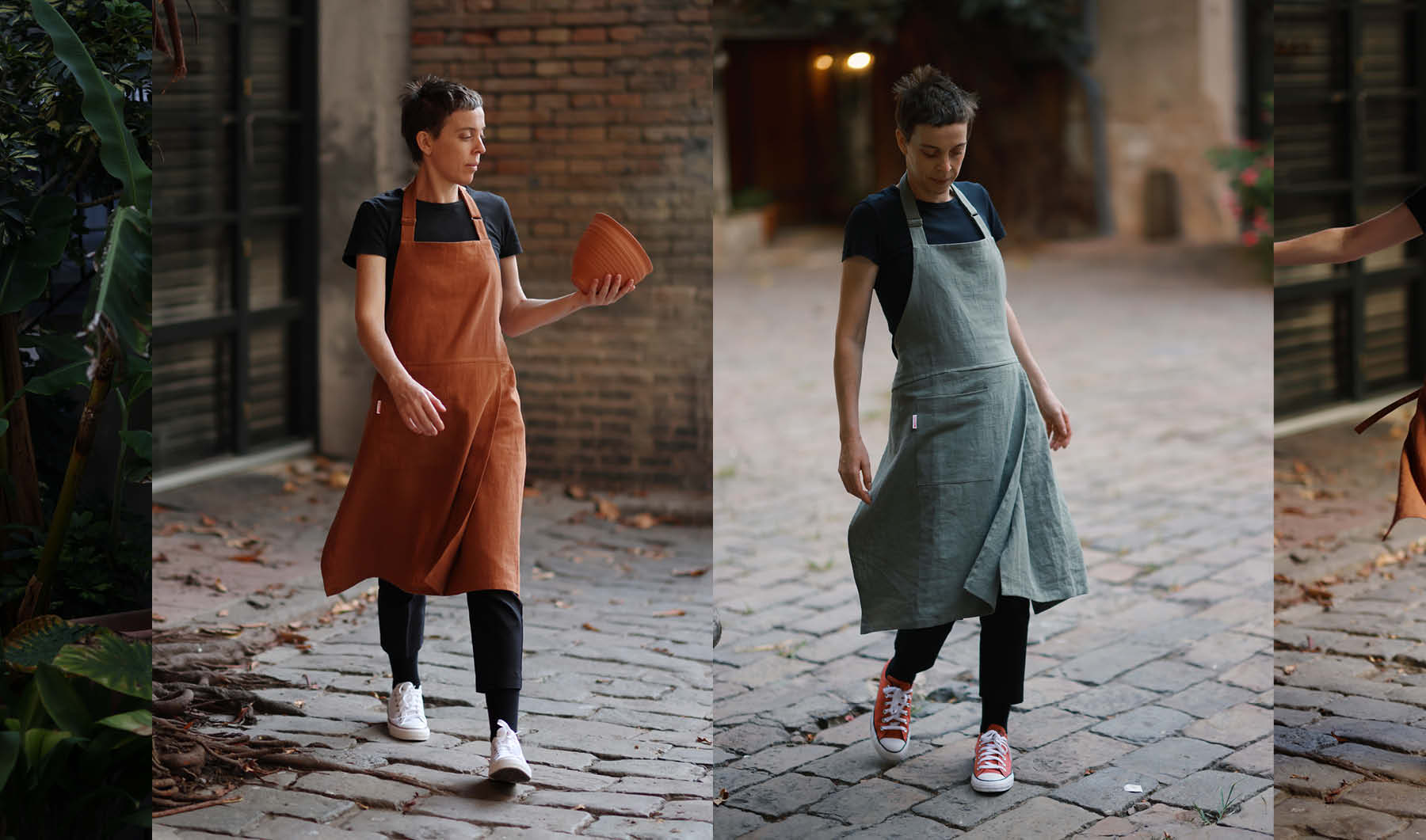 Mudthing  Delantal de lino, diseño ligero