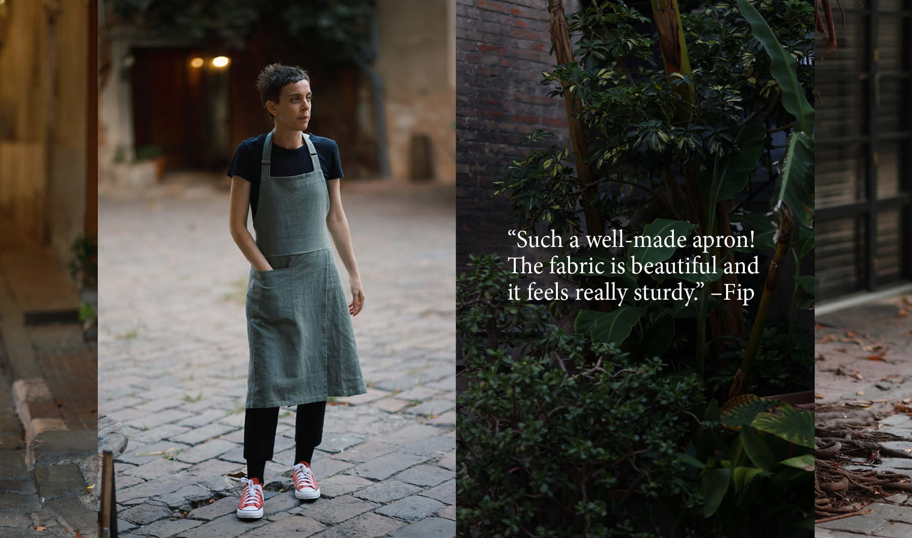 Mudthing  Delantal de lino, diseño ligero