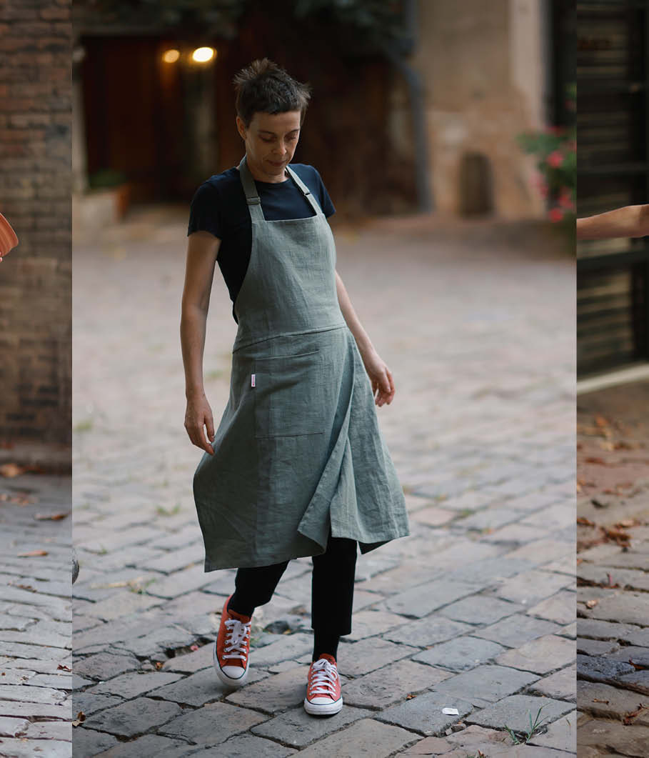 Mudthing  Delantal de lino, diseño ligero