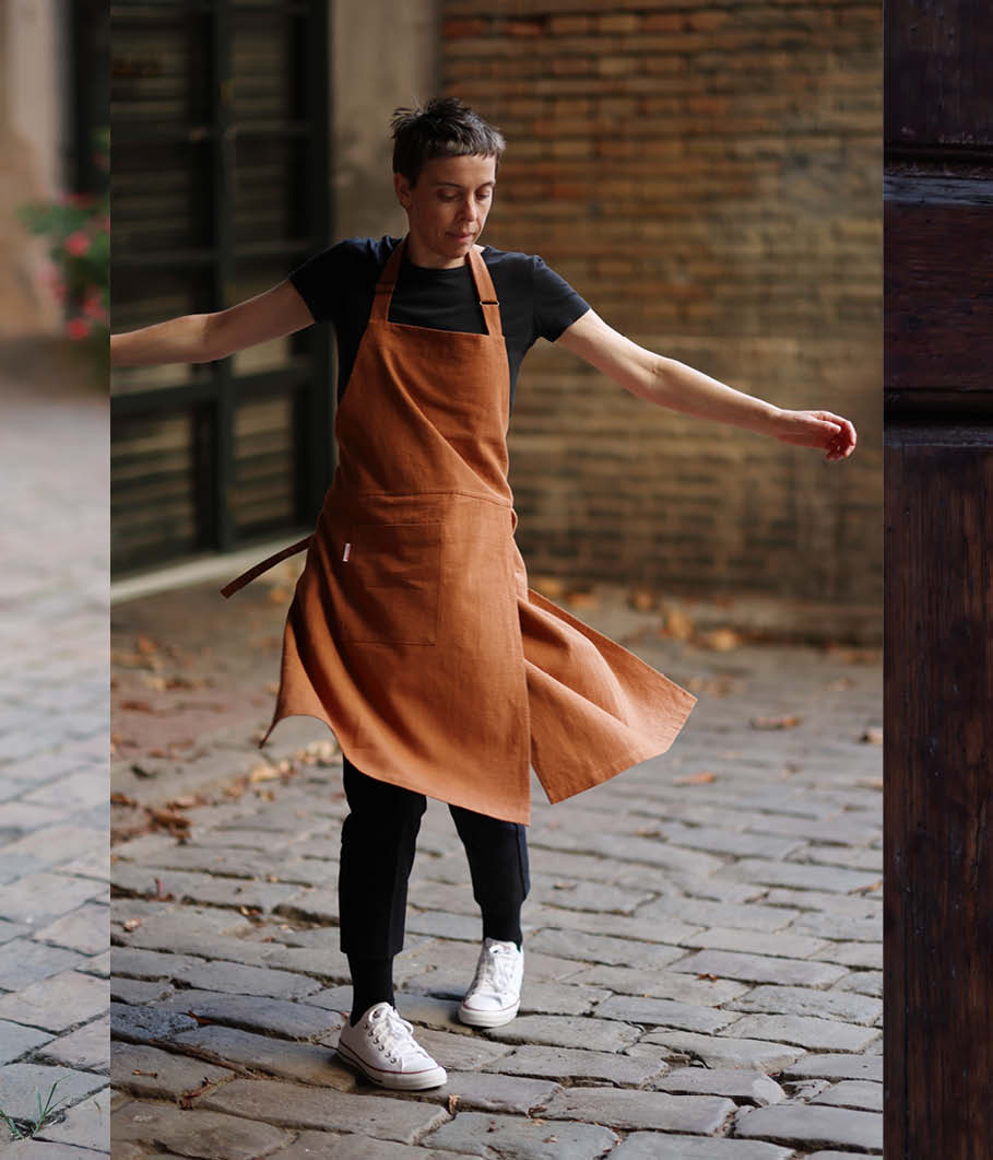 Mudthing  Delantal de lino, diseño ligero