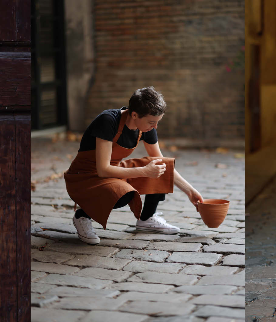 Mudthing  Delantal de lino, diseño ligero