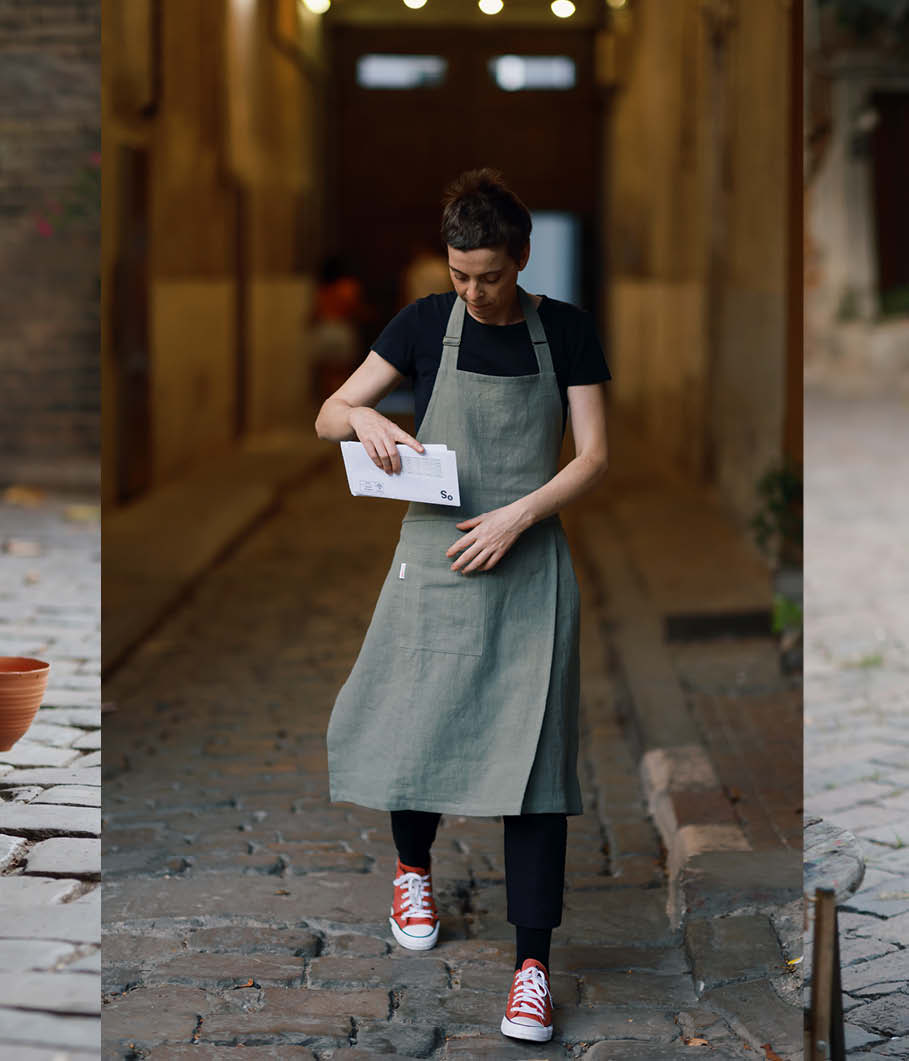 Mudthing  Delantal de lino, diseño ligero