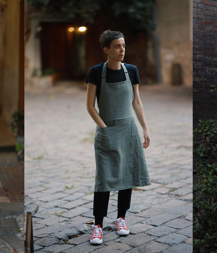 Mudthing  Delantal de lino, diseño ligero
